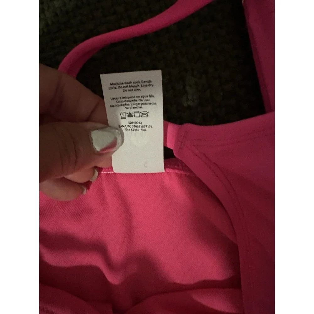 Sofia Vergara Swimsuit Women Pink Lace Up Side One Piece Neon Gold Grommet S 4-6